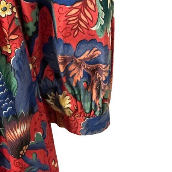 Vintage 90s Anne Savoy Red Floral Prairie Dress Girls 12 - Picture 6 of 12